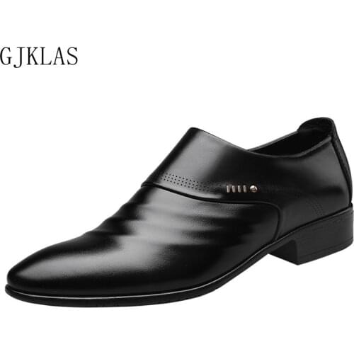 Dress Big Size 48 Leather Shoes Mens Loafers Wedding Party Shoes for Men Oxford Black Brown Mens Business Shoes Man Elegant