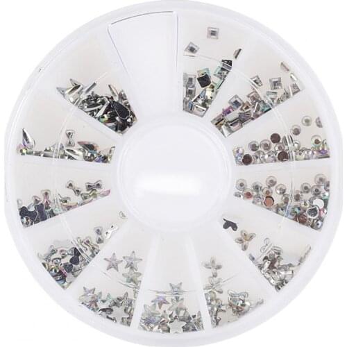 Nail Decorations Rhinestone Acrylic Removable Easy to Use 6 Mixed Styles Nail Art Stickers Tip Manicure Nail Art