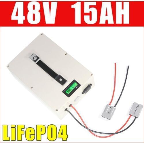 48V 15AH LiFePO4 Battery Pack 48V 1000W Electric bike Lithium ion battery waterproof case LCD display