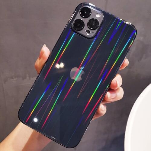 Aurora Gradient Back Film For iPhone 12 Pro Max XR XS 11 Pro MAX 8 7 6 Plus Phone Protective Back Rainbow Soft Screen Accessorie