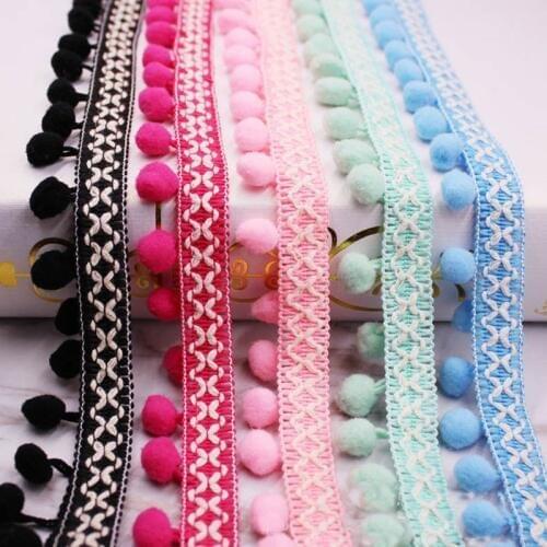 10yards DIY accessories tassel Small hair ball cotton bohemian tassel trimming fringes for sewing clothes Curtains decoration