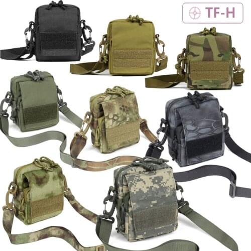 1000D Cordura Outdoor Single Shoulder Messenger 6-inch Mobile Phone Bag Sports Leisure Waist Bag Wallet Molle Tactics