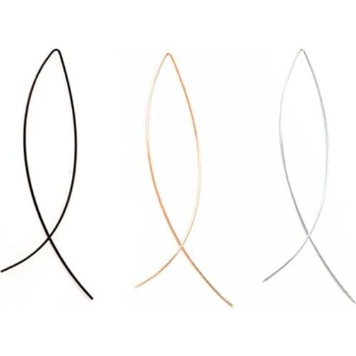 2021 New Fashion Simple 1 Pair Fish Shape Elegant Solid Color All-match Dangler Earring for Dating Party Club