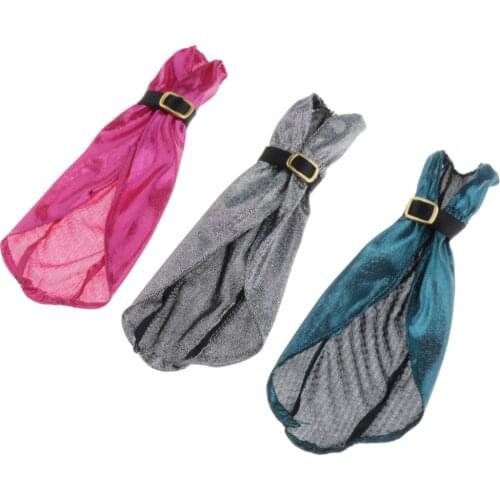 3 Pieces Lovely Comfortable Doll V-neck Evening Dress Girl Dolls Dress Up Accessories for 1/6 Blythe BJD Dolls