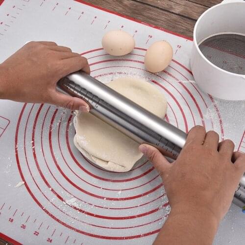 35cm pin roller s Stainless Steel Removable Roller roll Dumplings Noodles Pizza Baking Tool stainless steel rolling