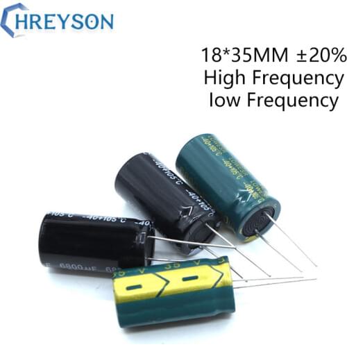 5Pcs 18*35 High Frequency Low ESR Aluminum Electrolytic Capacitor Kit 25V 63V 100V 1000UF 3300UF 2200UF Full Values Assorted Set