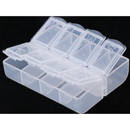 8 Grids Plastic Storage Box Case Home Organizer Jewelry Beads Pill Boxes Parts
