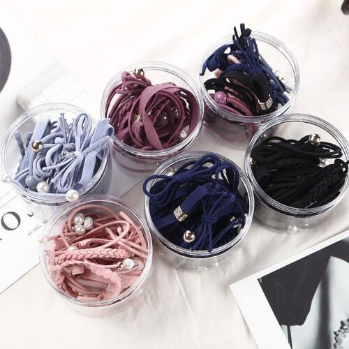 AIKELINA 12 Pcs/bottle Ribbon Bowknot Hair Ropes Rubber Band Cute Hair Ties Bow Elastic Hair Band Women Girls Hair Accessories