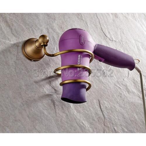 Bathroom Accessory Wall Mounted Antique Brass Bathroom Hair Dryer Holder lba144