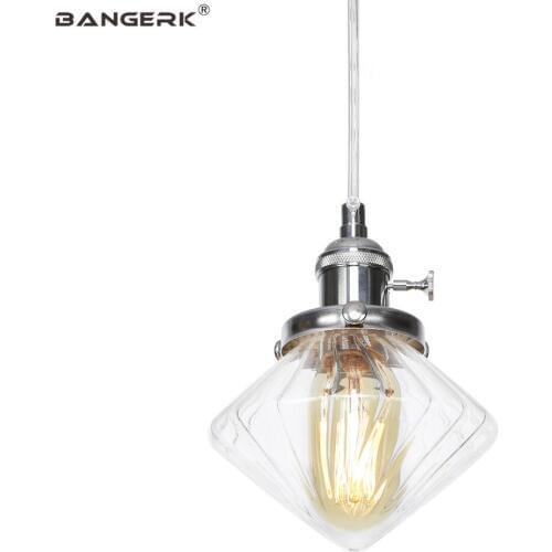 Antique Loft Style LED Pendant Light Iron Vintage Hanging Lamp Glass Adjust Switch Dining Room Home Decor Lighting Fixtures