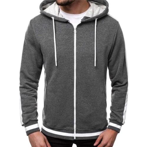 Plus Size M-3XL Mens Hoodies Casual Solid Long Sleeve Hoodie Sweatshirts Men Autumn Winter New Zipper Hooded Cardigan Sweatshirt