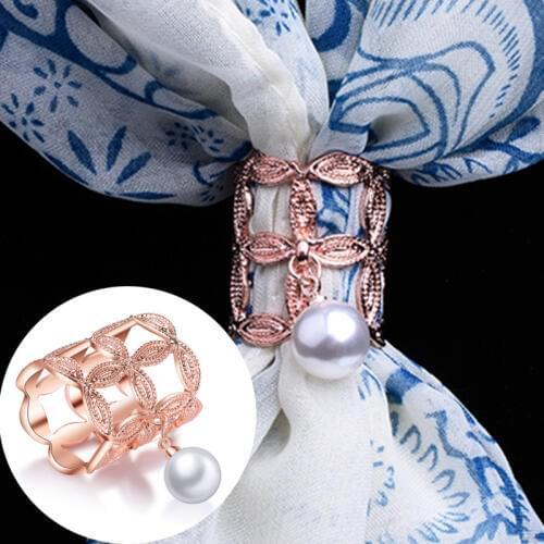 WK003 New Luxury Fashion Women Jewelry Brooch Imitation pearl Pendant Flower Leaf Hijab Shawl Silk Scarf Scarves Buckle Clips