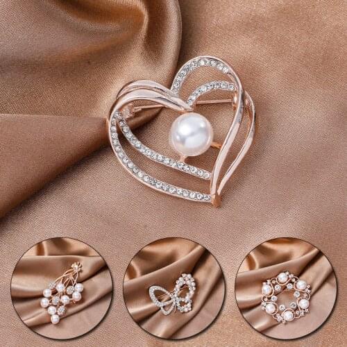 Brooches For Women Charming Rhinestone Preal Brooches Pins Scarf Clip Clothing Accessories Christmas Jewelry MotherS Day Gifts
