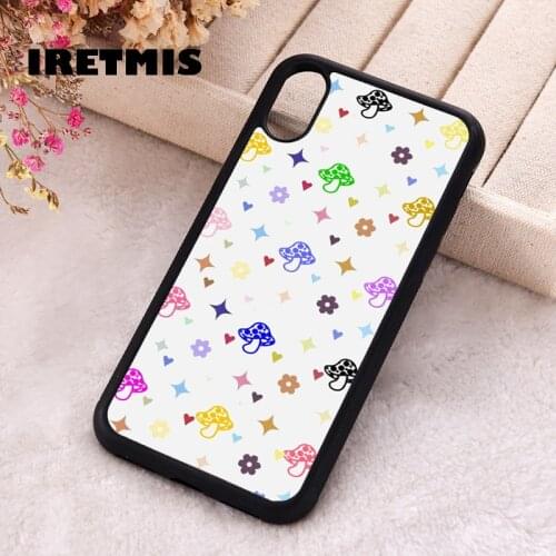 Iretmis 5 5S SE Phone Cover Cases for iPhone 6 6S 7 8 Plus X Xs Max XR 11 12 MINI Pro Silicone Mushroom Multicolored Monogram
