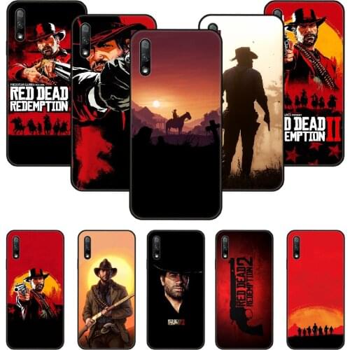 Phone Case For Huawei Honor 9X 10 9 20 8X 8A 8S 7X 7A i A Pro Play Lite Black Cover Back 3D Coque Art Red Dead Redemption 2