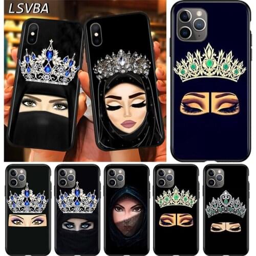 Black Cover Muslim Women Eyes for Apple iPhone 12 Mini 11 XS Pro Max X XR 8 7 6 6S Plus SE 2020 5 5S Phone Case