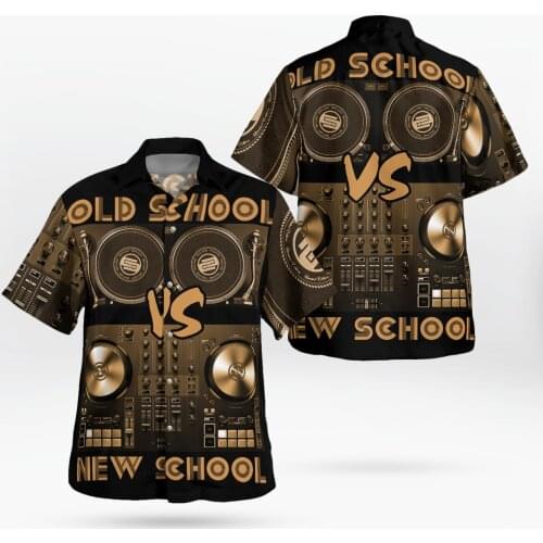 DJ Music 3D Print Beach Hawaiian 2021 Summer Shirt Short Sleeve Shirt Streetwear Oversized 5XL Camisa Social Chemise Homme F12