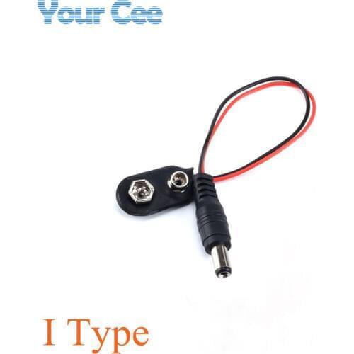 100 pc 9V DC Battery Power Cable Plug Clip Barrel Jack Connector for Arduino DIY I type