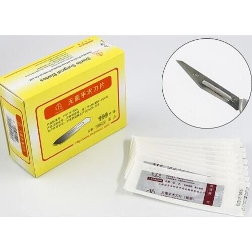 Shanghai Jinhuan Blade Plastic Surgery Sterile Medical Disposable Carbon Steel Pointed Round Head Independent Blade