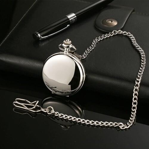Hot Sell Fashion Vintage Silver Polished Roman Dial Pocket Watch,Sweater Chain 100pcs/lot wholesale