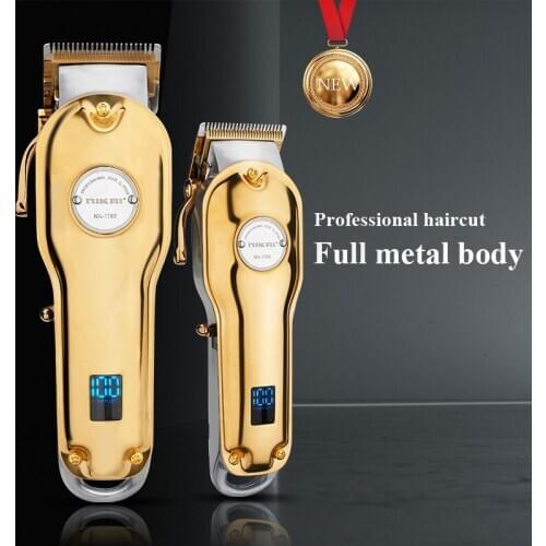 Metal body hair clipper hair salon dedicated high-power electric fader LCD digital display electric clipper