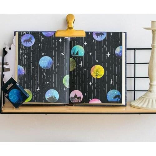 Cartoon Cute Sticker Starry Handbook Album Diary Sticker Round Sealer Sticker Stationery DIY Scrapbook Office School Supplies