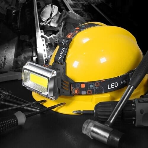 High LM powerful COB LED headlights Rechargeable head lamp torch waterproof headlight 18650 battery hunting working lighting