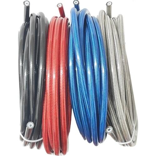 Motorcycle AN3 5m/lot braided Stainless Steel nylon brake line hose FLUID HYDRAULIC hose PTFE brake line Gas Oil Fuel tube pipe