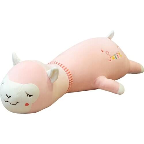 Nice 1PC 60-150CM Super Soft Lying Alpaca Plush Toy Japanese Alpaca Soft Stuffed Cute Sheep Llama Animal Sleep Pillow Kids Gift