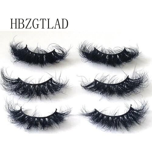 Mink Lashes 25mm Fluffy Messy 3d False Eyelashes Handmade Dramatic Long Natural Lashes 100% Mink Eyelashes Extension Makeup Tool
