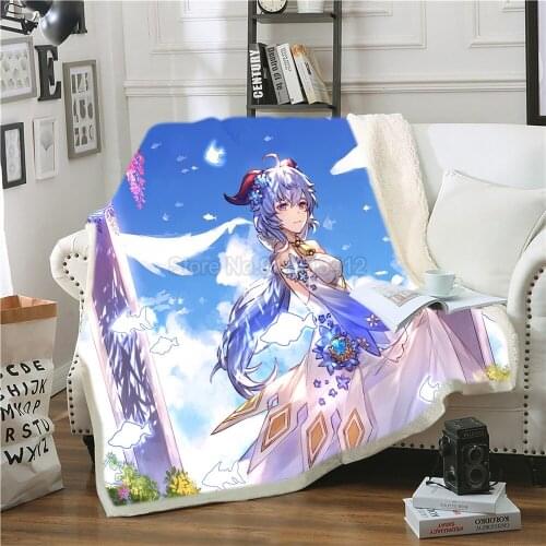 New Game Genshin Impact Blanket Coral Fleece Plush Decoration Anime Cute Super Soft Throw Blankets for Home Bedroom