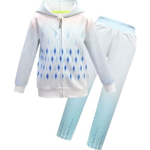 New Snow Queen Girls Hoodies Children Cartoon Elsa Spring Autumn Coat Girls Baby Teens Clothes Toddler Sweatshirt Girls Clothing