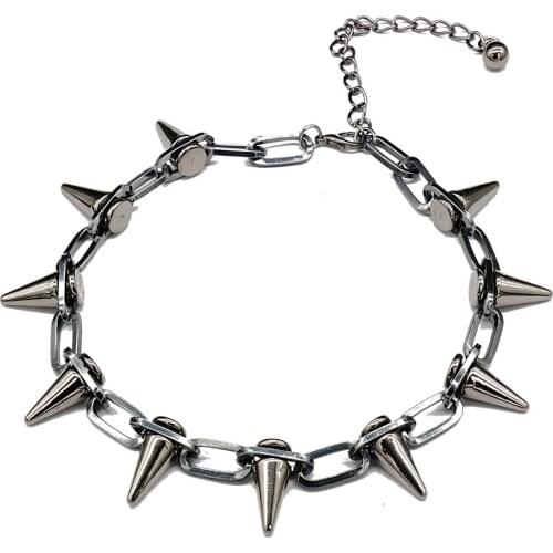 Punk Style Necklace Cool Rivet Choker Necklaces Jewelry Fashion Zinc Alloy Accessory Cute Gift Night Club Accessory NEW