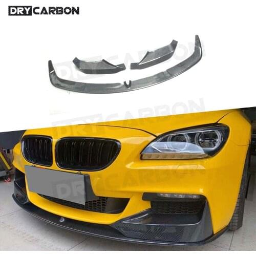 Car Front Bumper Lip Spoiler Splitters for BMW F06 F12 F13 M tech M Sport 2012 - 2016 Carbon Fiber Black Bumper Guard