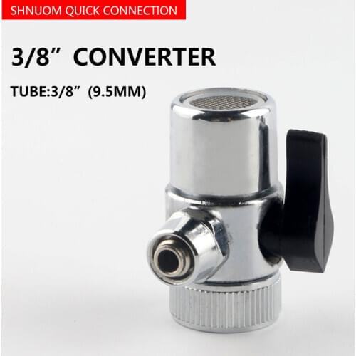 Water purifier Alloy faucet three-way Diverter Switching Valve Single Cutting Valve 3/8 Tube pipe External Diameter 9.5MM PE