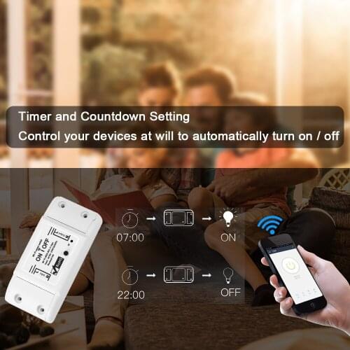 Works with Alexa Google Home Smart Life/Tuya APP Breaker Wireless Remote Control Can be timed Smart Light Switch WiFi