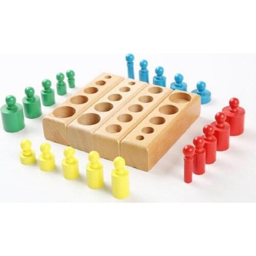 Toy Baby Development Practice And SensesPreschool Educational Wooden Toys For Children Montessori Cylinder Socket Puzzles