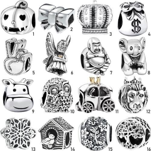 Animal beauty Authentic 925 Sterling Silver Charm Pendant Bead Fit Women Charm Bracelet Bangle Necklaces Jewelry Girl Lady Gift