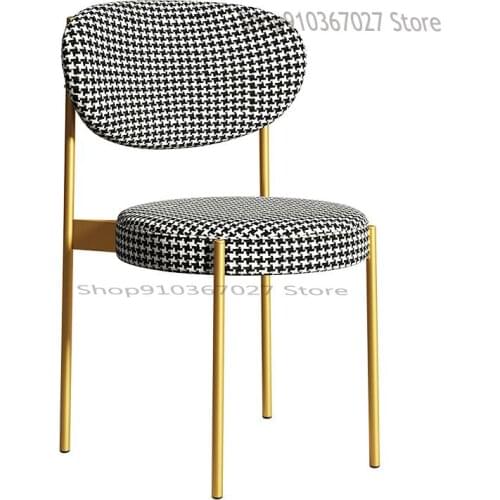 Makeup Stool Light Luxury Back Chair Home Bedroom Girl Ins Net Red Nordic Dressing Table Stool Modern Minimalist