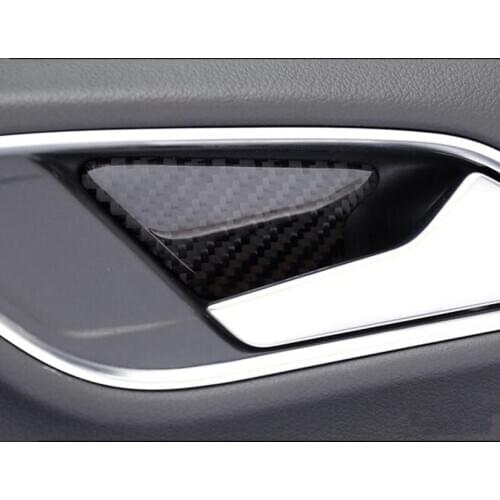 Carbon Fiber Inner Door Bowl Sequins Decoration Cover Trim 4Pcs For Audi A3 8V 2013-2018 Car Interior Accessories