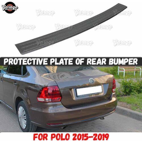 Guard of rear bumper case for Volkswagen Polo Sedan 2015-2019 ABS plastic accessories protective plate scratch car styling