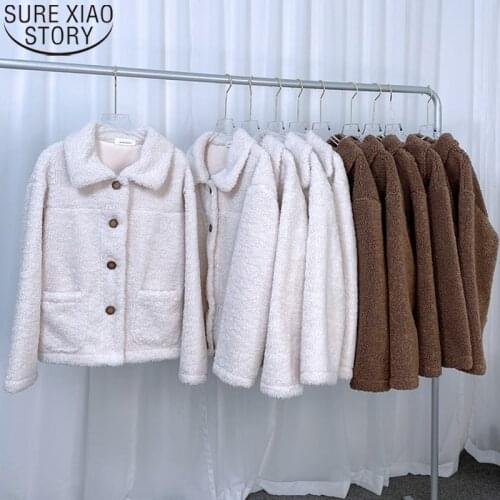 Korean Fashion Coats Women Tops Lamb Velvet Jacket Women Coats Casual Winter Clothes Plus Size Loose Thick Jackets Female 12308