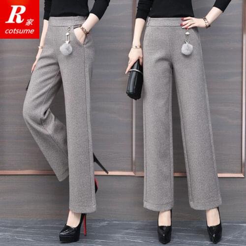 Women Pants Womens Autumn High Waist Casual Pants Dragon Phoenix Straight-Leg Trousers Pantalones De Mujer