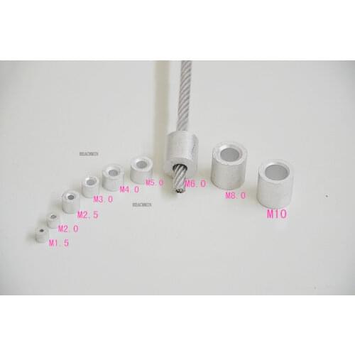 0.5-0.8-1-1.2-1.5-1.8-2-2.5-3-4-10MM Round Aluminum Wire Rope Aluminum Ferrules Crimping Sleeves clamps Clip wire cable Fittings