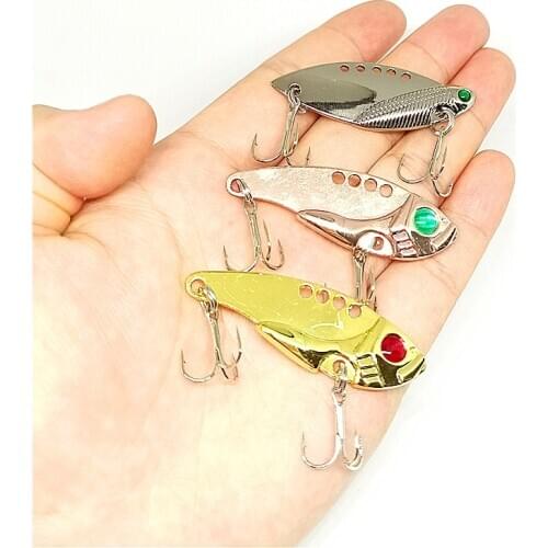 1PCS Fishing Lure Metal VIB Lures 6cm Vibration Spoon Lure Artificial Hard Bait Wobbler Sinking Baits Jig Fish Perch Bass Pike