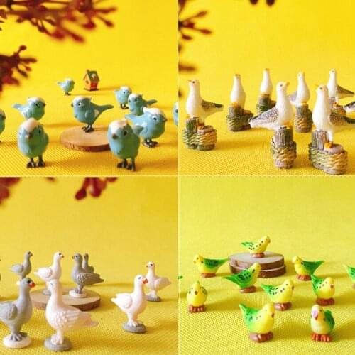 10Pcs pigeon/parrot/little bird/doll house miniatures/cute/fairy garden gnome/moss terrarium decor/crafts/DIYsupplies/figurine