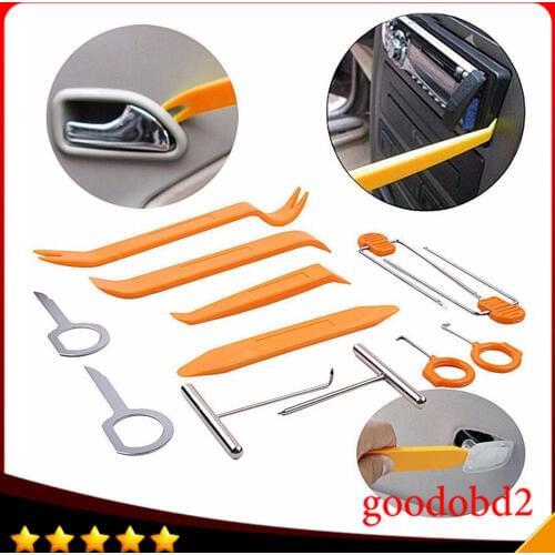 12pcs/set Car Radio Door Clip Panel Trim Dash Keys Auto Audio Removal Open Installer Pry Tool remove key Extractor for Car VW