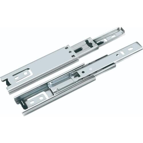 2pcs Drawer Slides Rail 45mm Width Cold-Rolled Mute Three Section Slide Mounted Load-Bearing Guide Rail Thickening