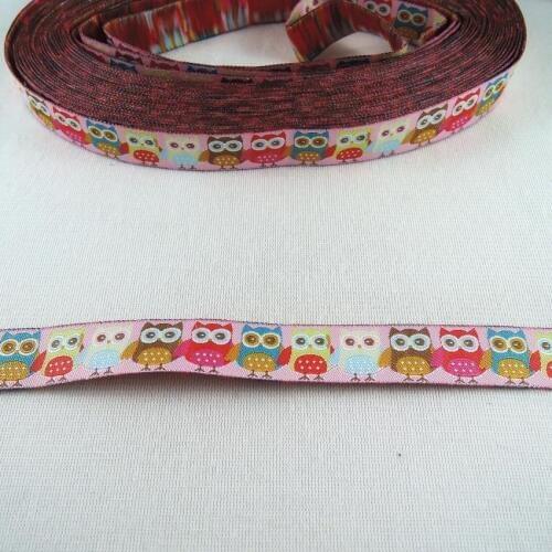 2017 Wholesale 5/8" 16mm 10Yards/lot Sewing Trims Owl Pattern Polyester Woven Jacquard Ribbon Lace CX10