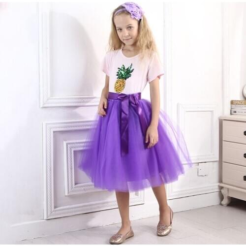 2020 Tutu Long Skirts Waistband Chiffon Kids Ball Gown Girls Clothes Children Clothing For Christmas Tulle Girls Skirts Princess
